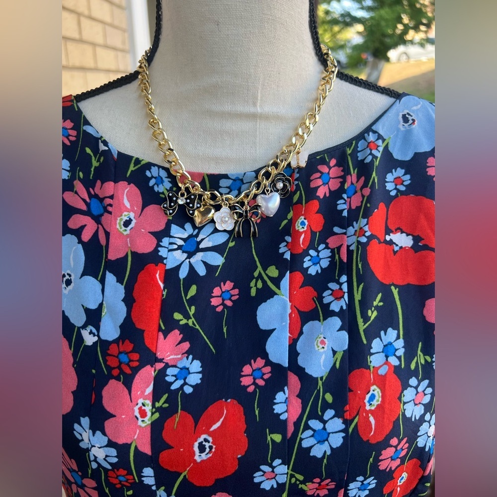 Jones New York Floral Dress - Red and Blue - Picture 2 of 9